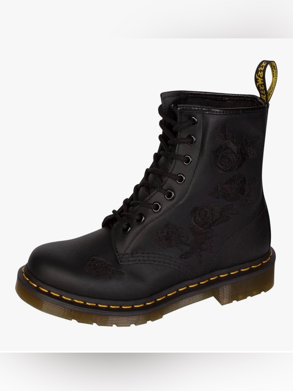 Dr. Martens Vonda Mono Black Floral Boots